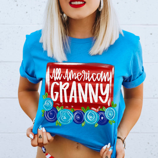 Granny Floral All American DTF Transfer