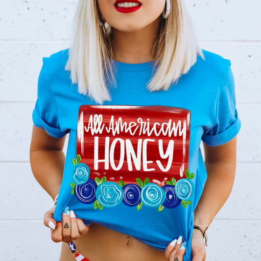 Honey Floral All American DTF Transfer