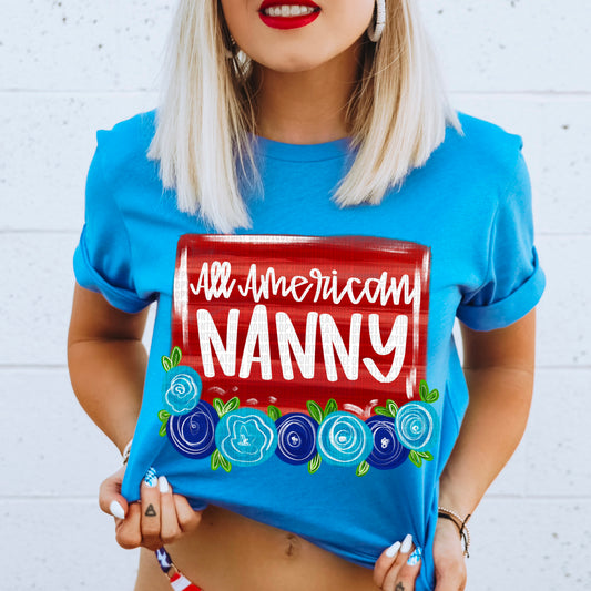 Nanny Floral All American DTF Transfer