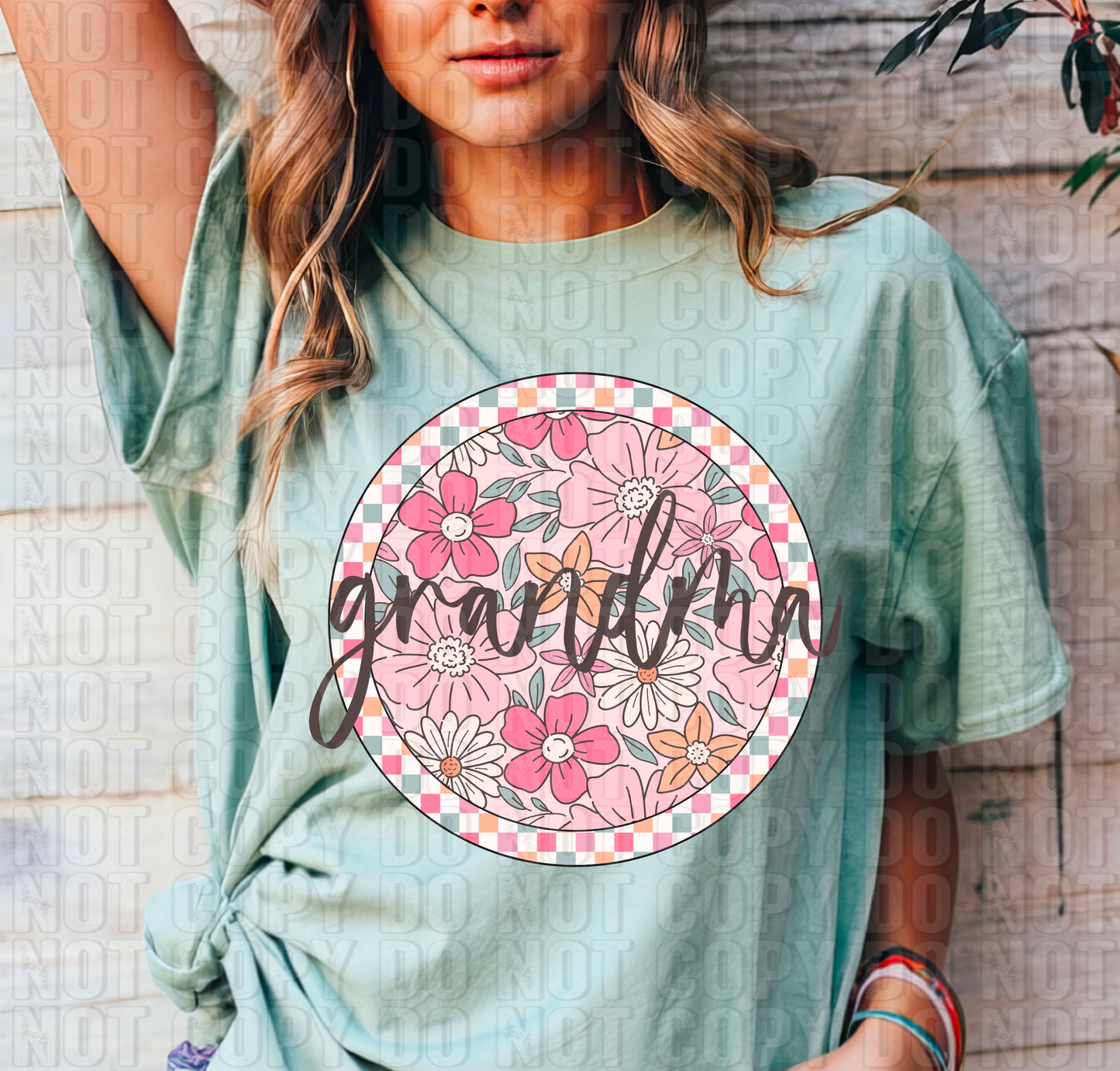 Grandma Floral Circle DTF Transfer