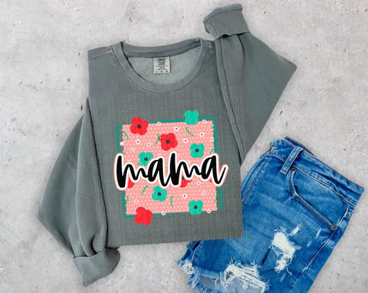 Floral Dotted Mama DTF Transfer