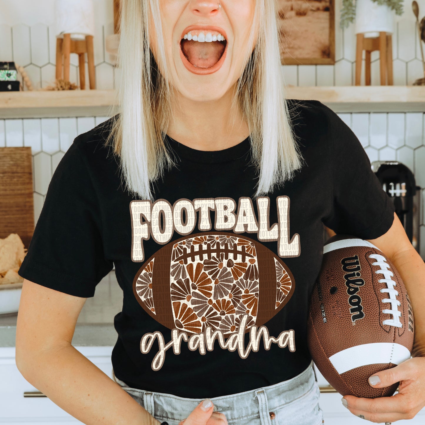 Floral Football Grandma DTF Transfer