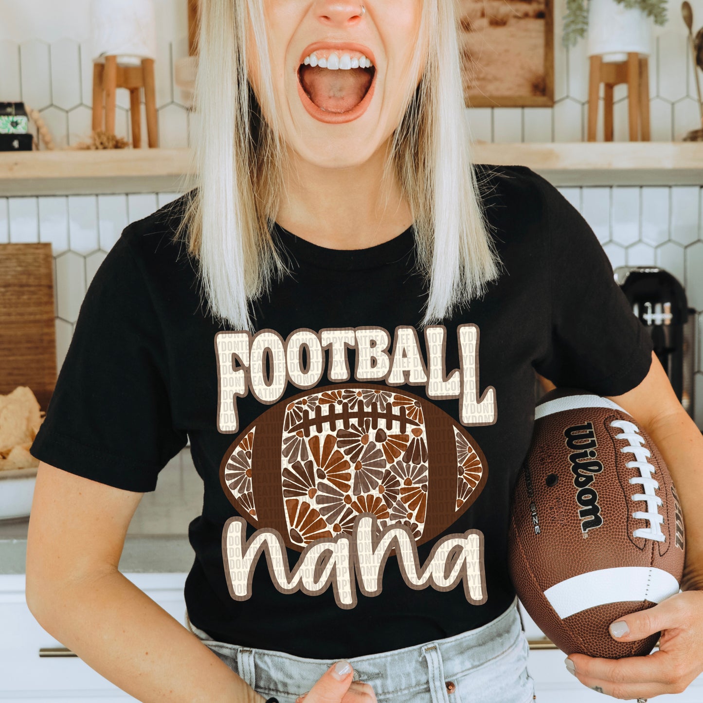 Floral Football Nana DTF Transfer