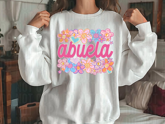 Abuela Floral Heart DTF Transfer