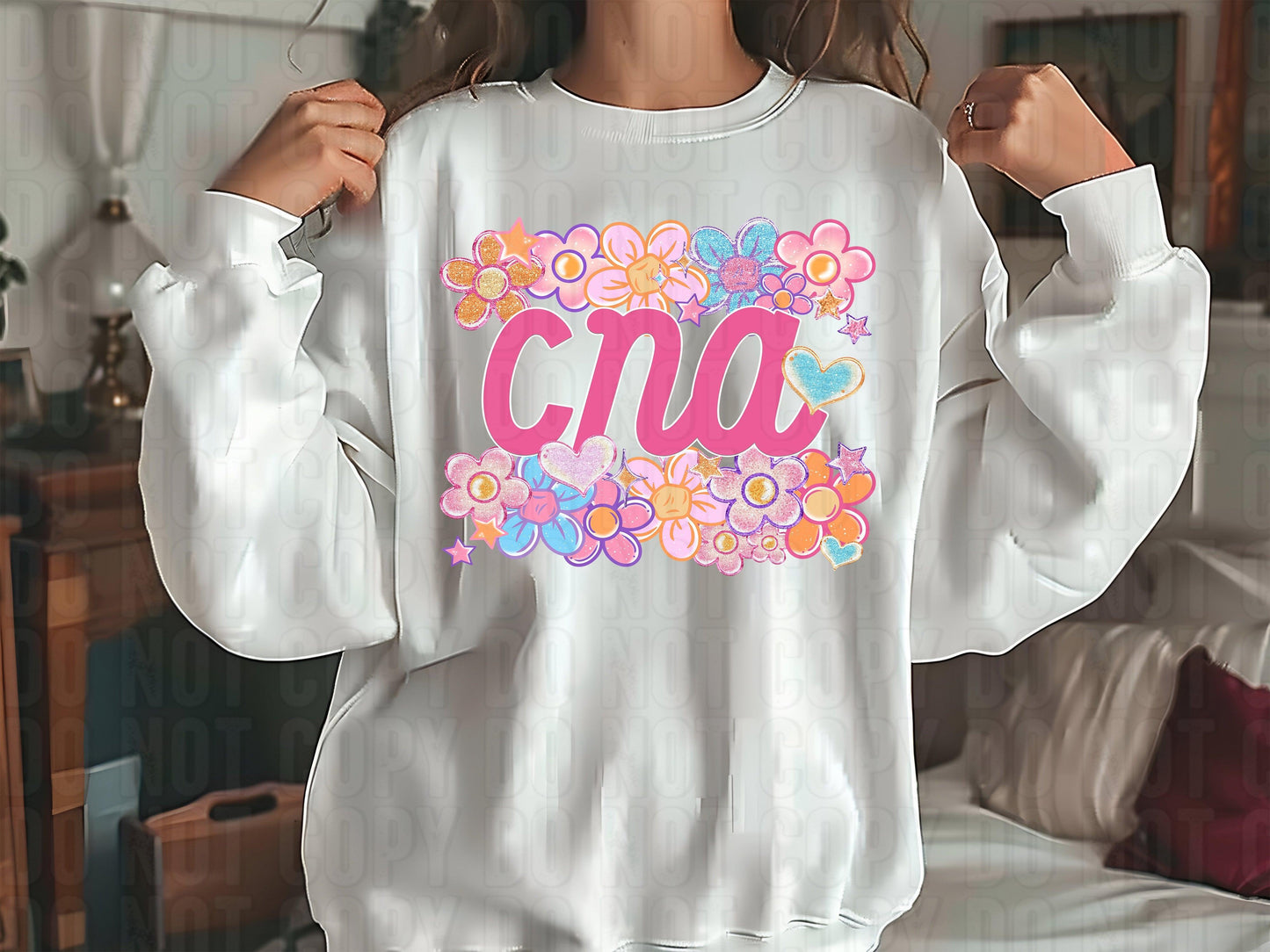 CNA Floral Heart DTF Transfer