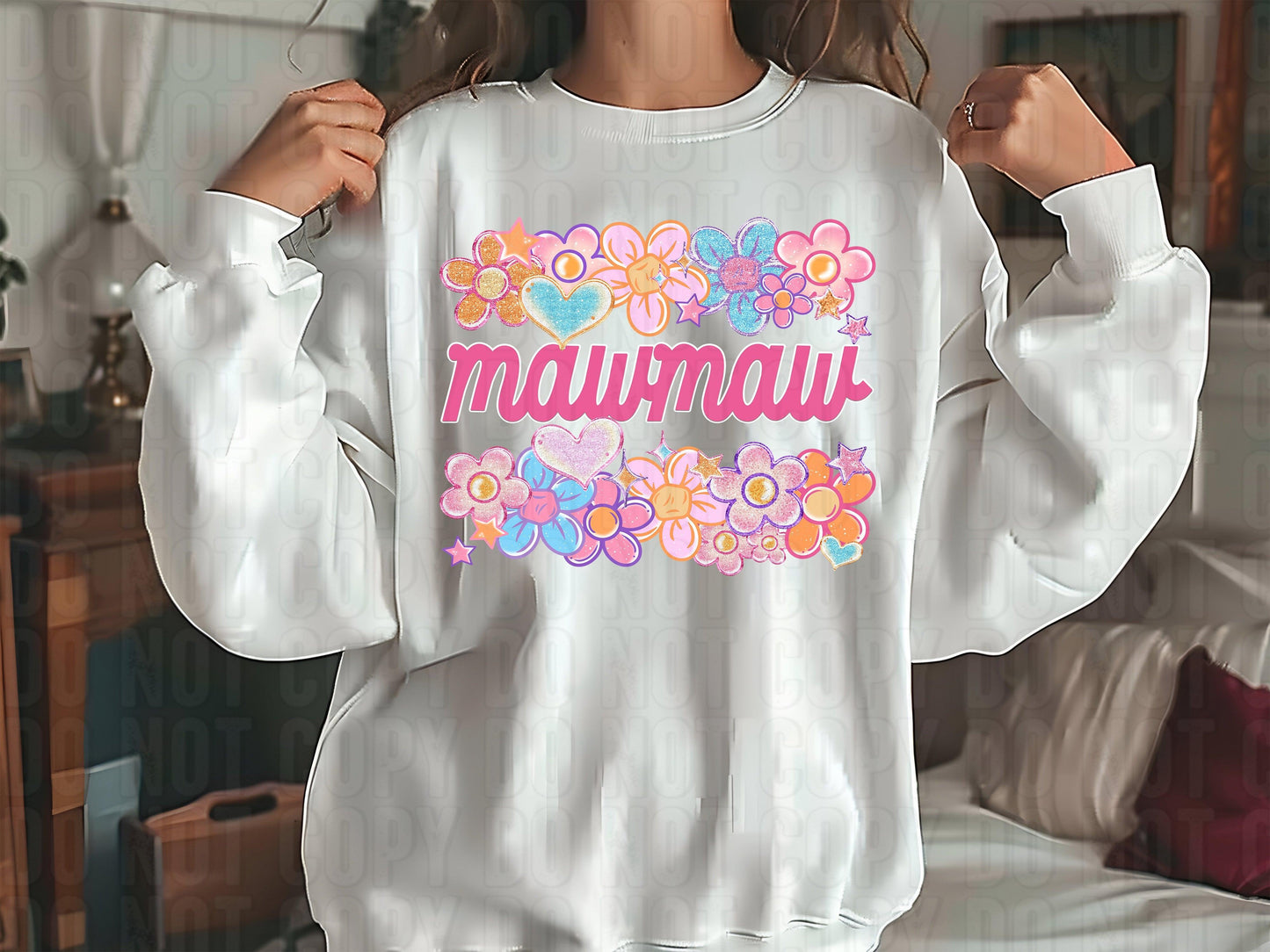 Mawmaw Floral Heart DTF Transfer