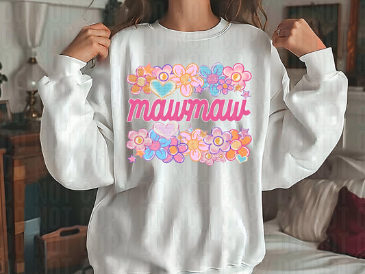 Mawmaw Floral Heart DTF Transfer