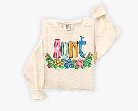 Aunt Floral DTF Transfer