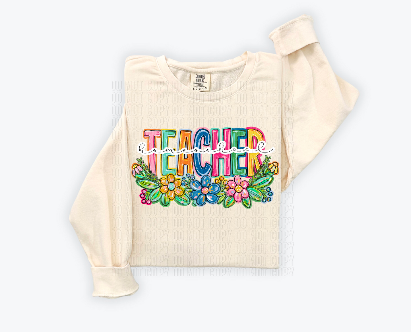 Home School Teacher Floral DTF Transfer