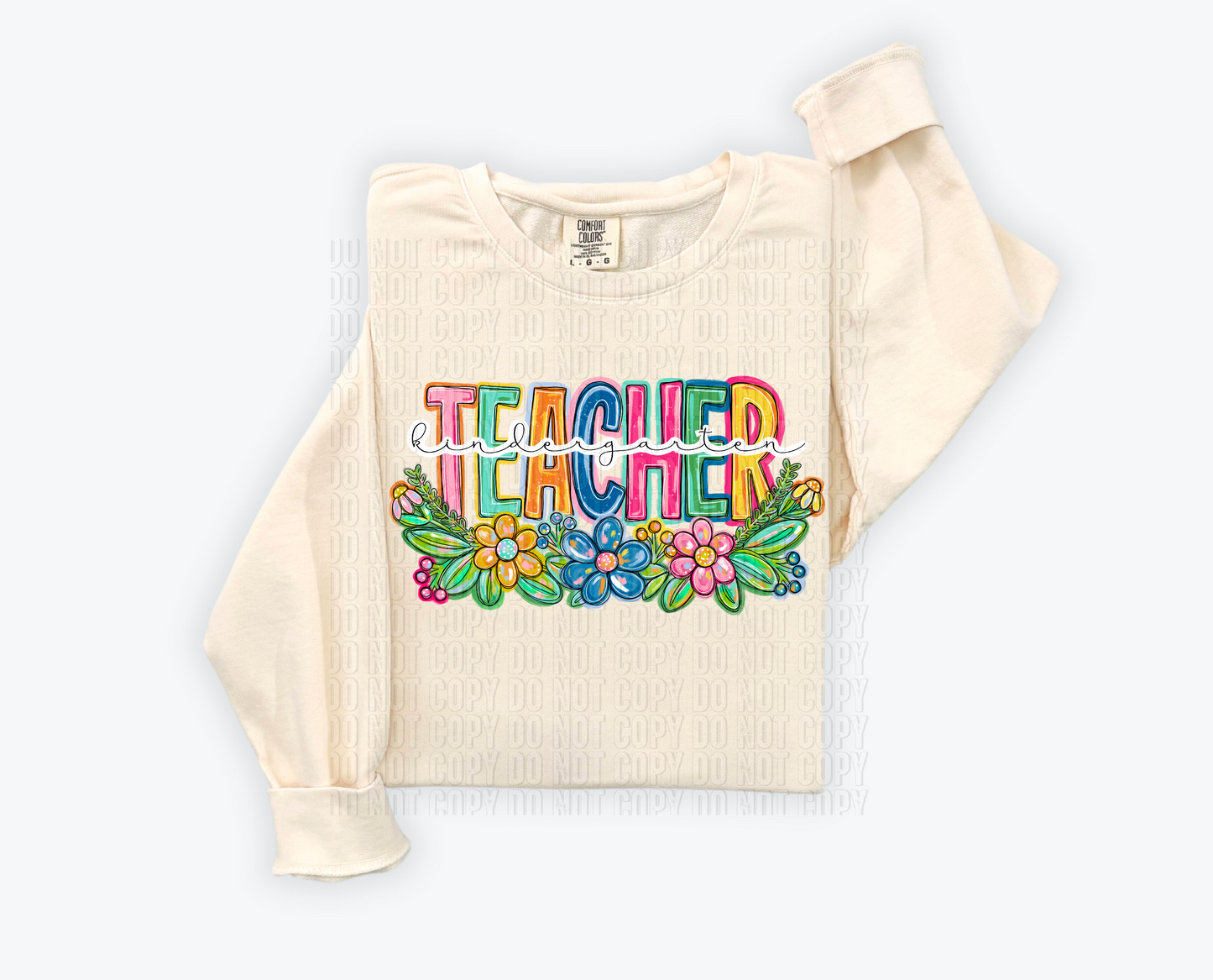 Kindergarten Teacher Floral DTF Transfer