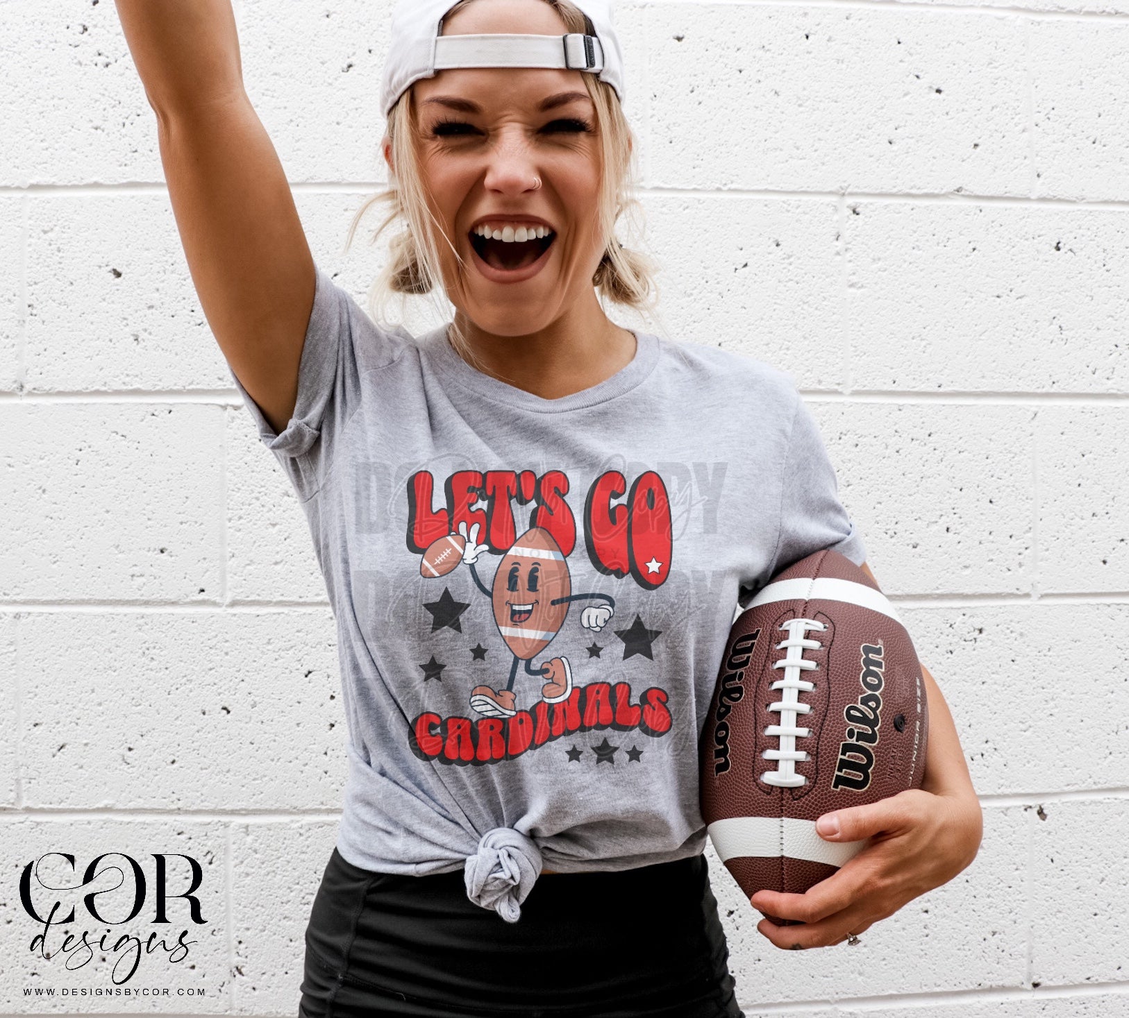 Football Let's Go Cardinals Red DTF Transfer