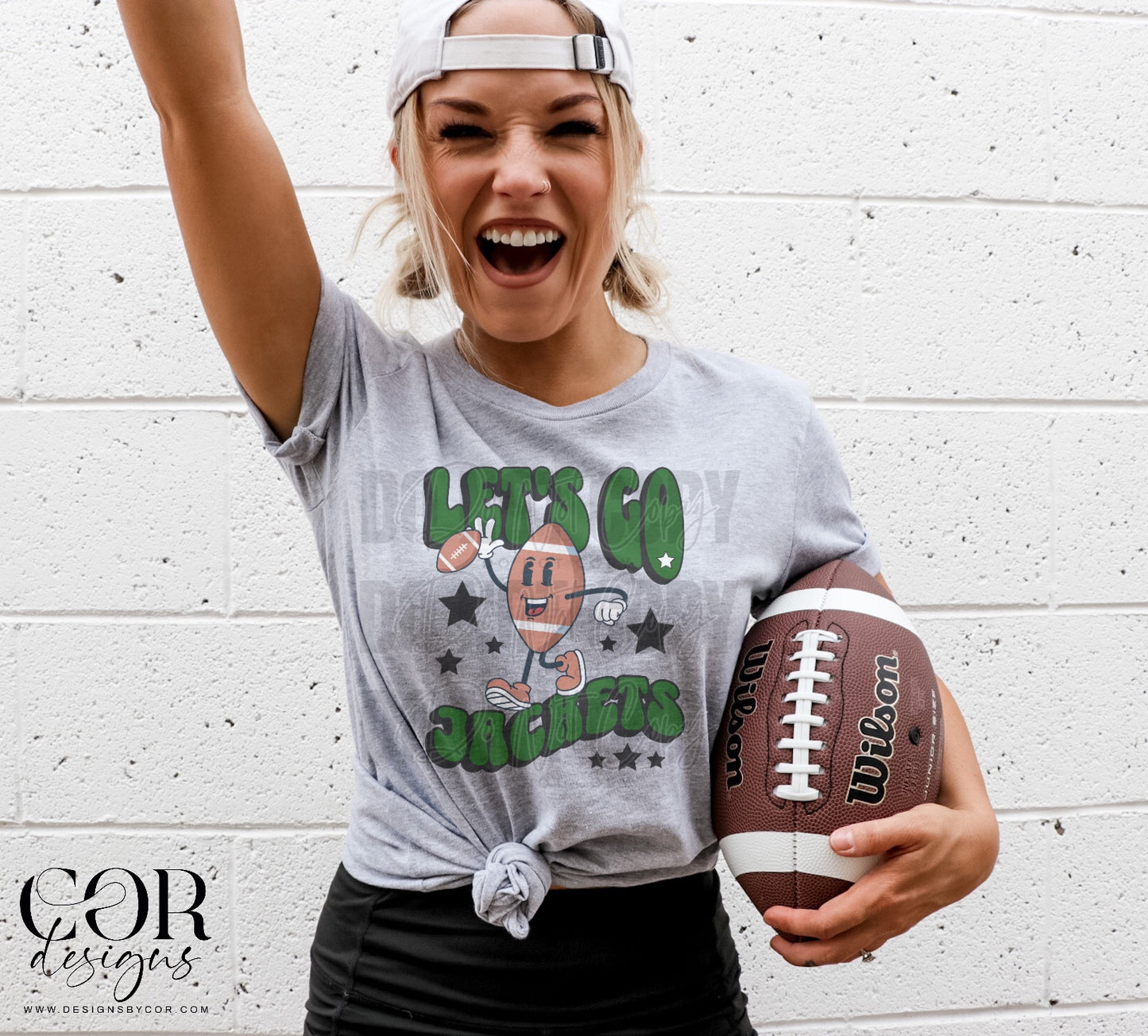 Football Let's Go Jackets Dark Green DTF Transfer