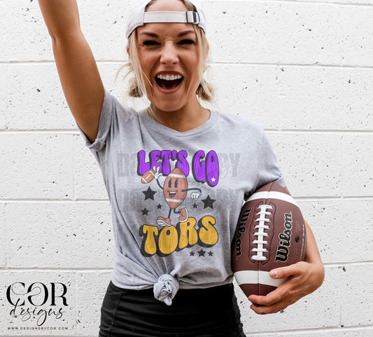 Football Let's Go Tors Purple Yellow Gold DTF Transfer