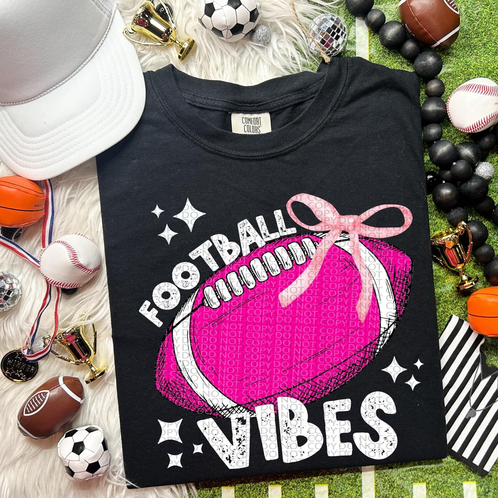 Football Vibes White Font DTF Transfer