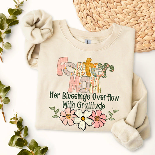 Foster Mom Blessings Overflow DTF Transfer