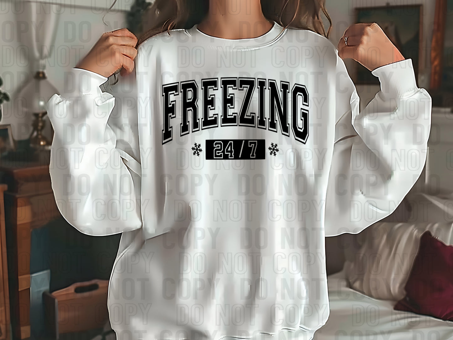 Freezing 247 Black Font DTF Transfer