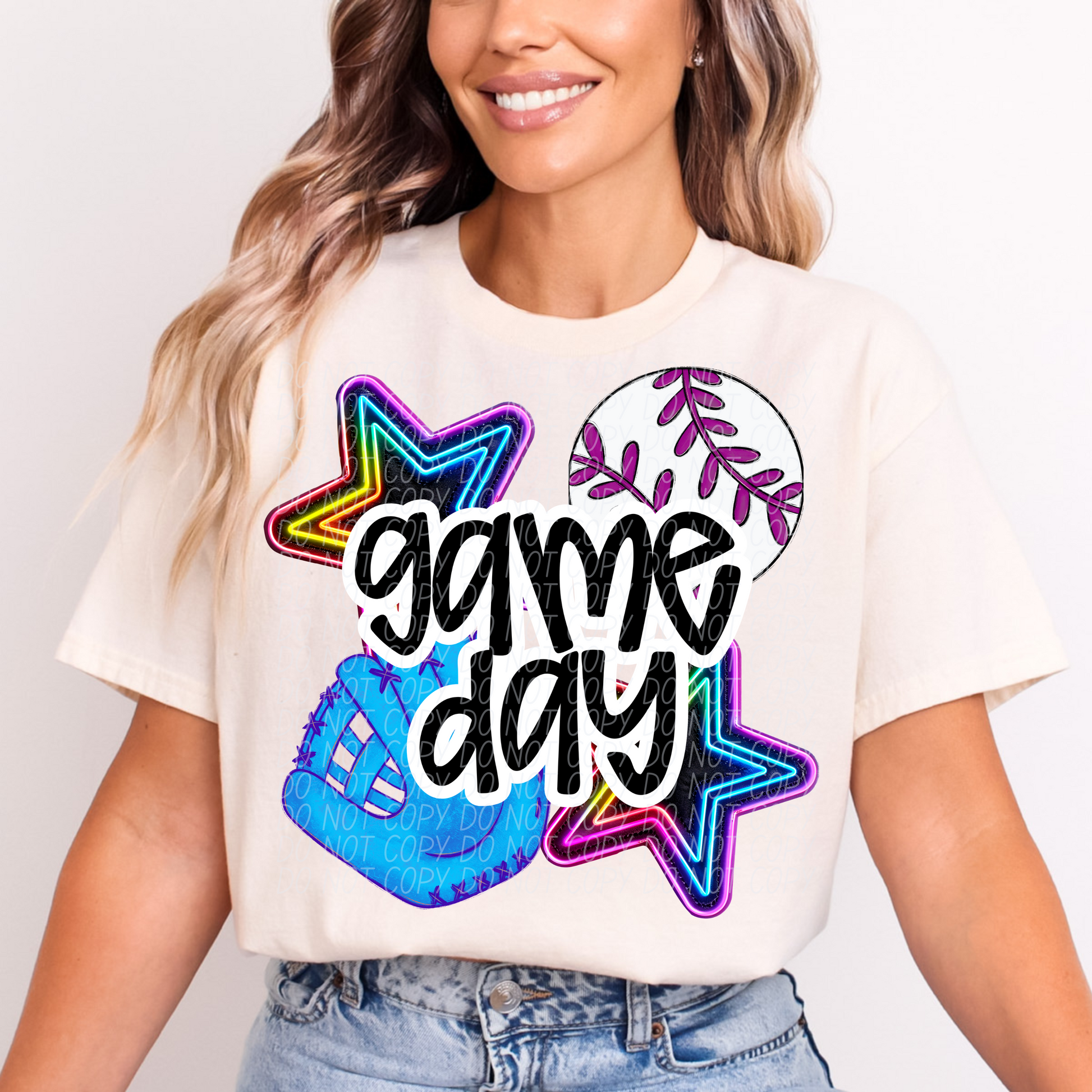 Game Day Baseball Black DTF Transfer