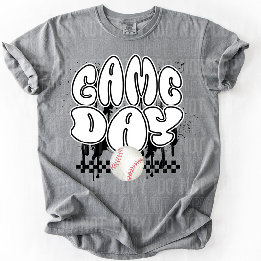Game Day Baseball Splatter DTF Transfer