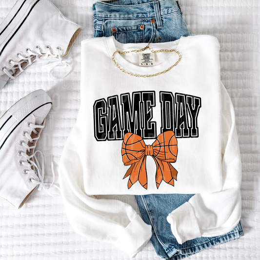 Game Day Basketball Bow DTF Transfer