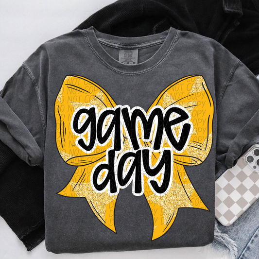 Game Day Yellow Bow DTF Transfer