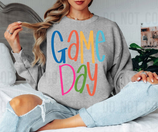 Game Day Colorful Lettering DTF Transfer