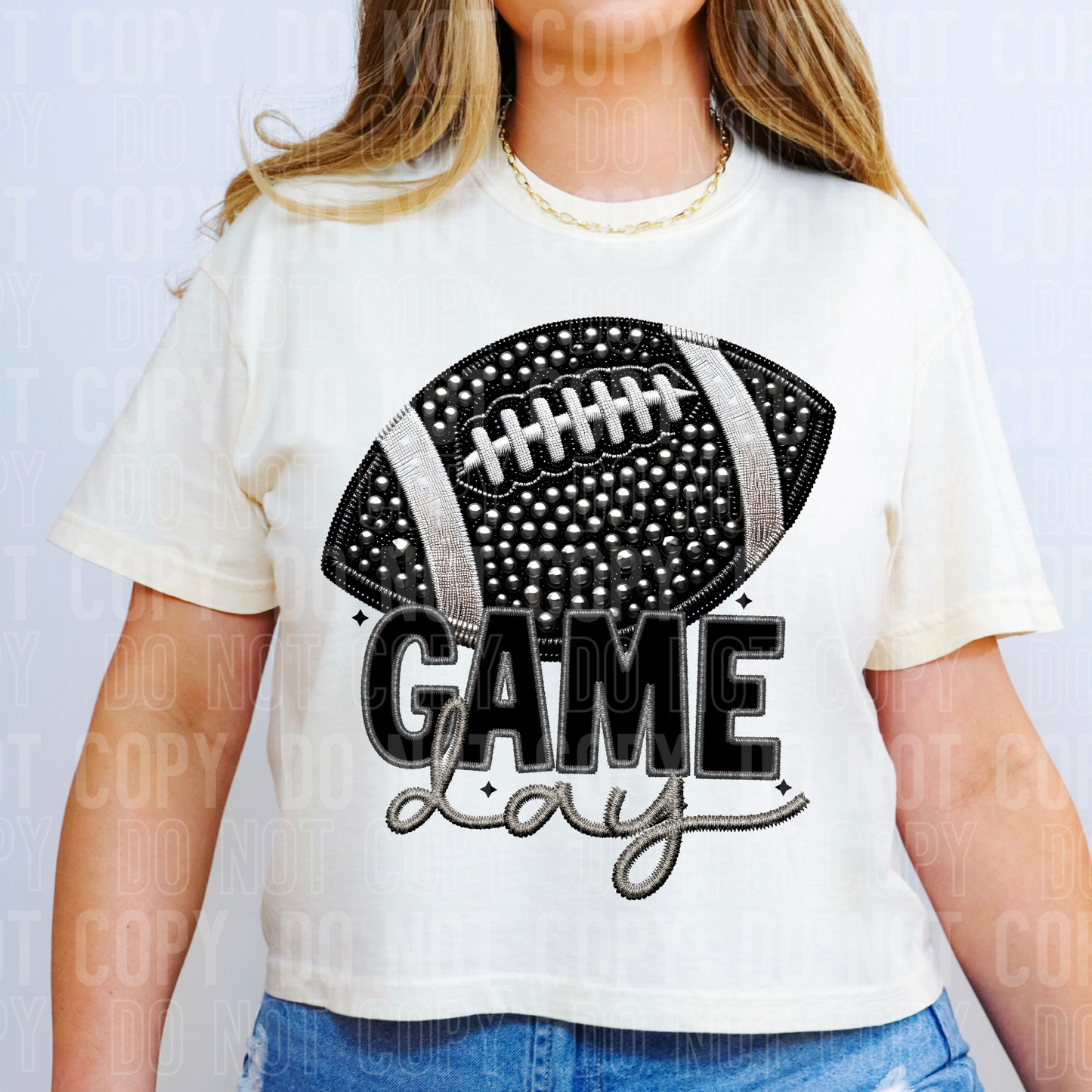 Game Day Football Rhinestone DTF Transfer