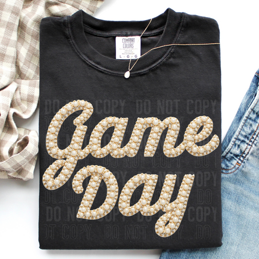 Game Day Pearls Faux DTF Transfer