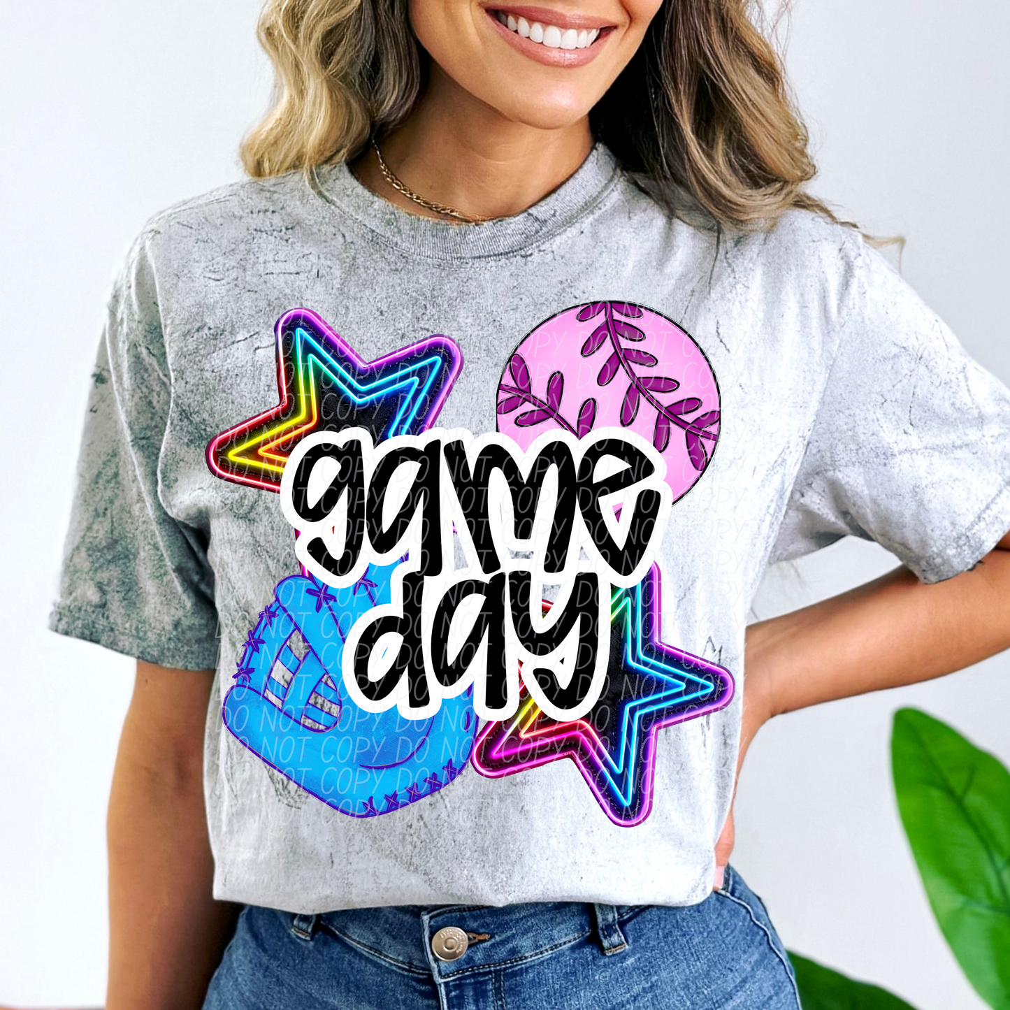 Game Day Softball Black DTF Transfer