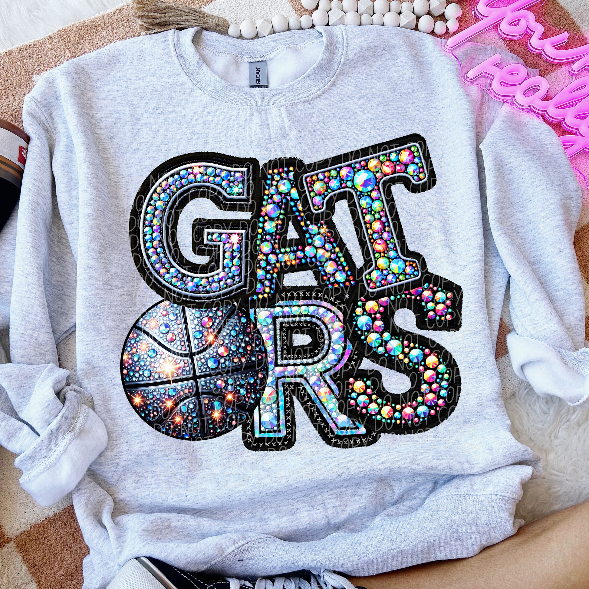 Gators Rhinestone Basketball Mascot DTF Transfer