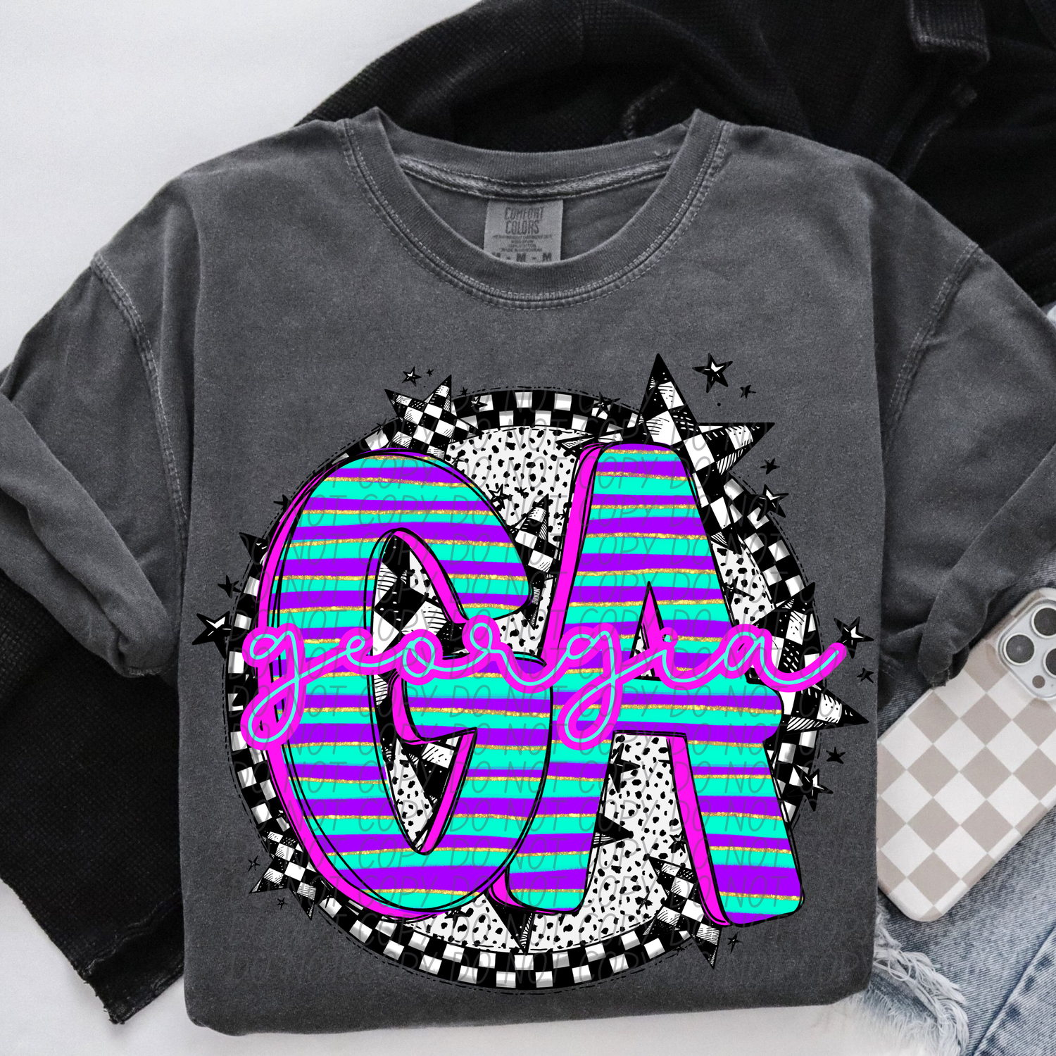 Georgia Spring State Stripes DTF Transfer