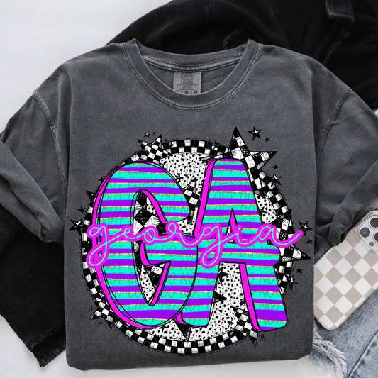 Georgia Spring State Stripes DTF Transfer