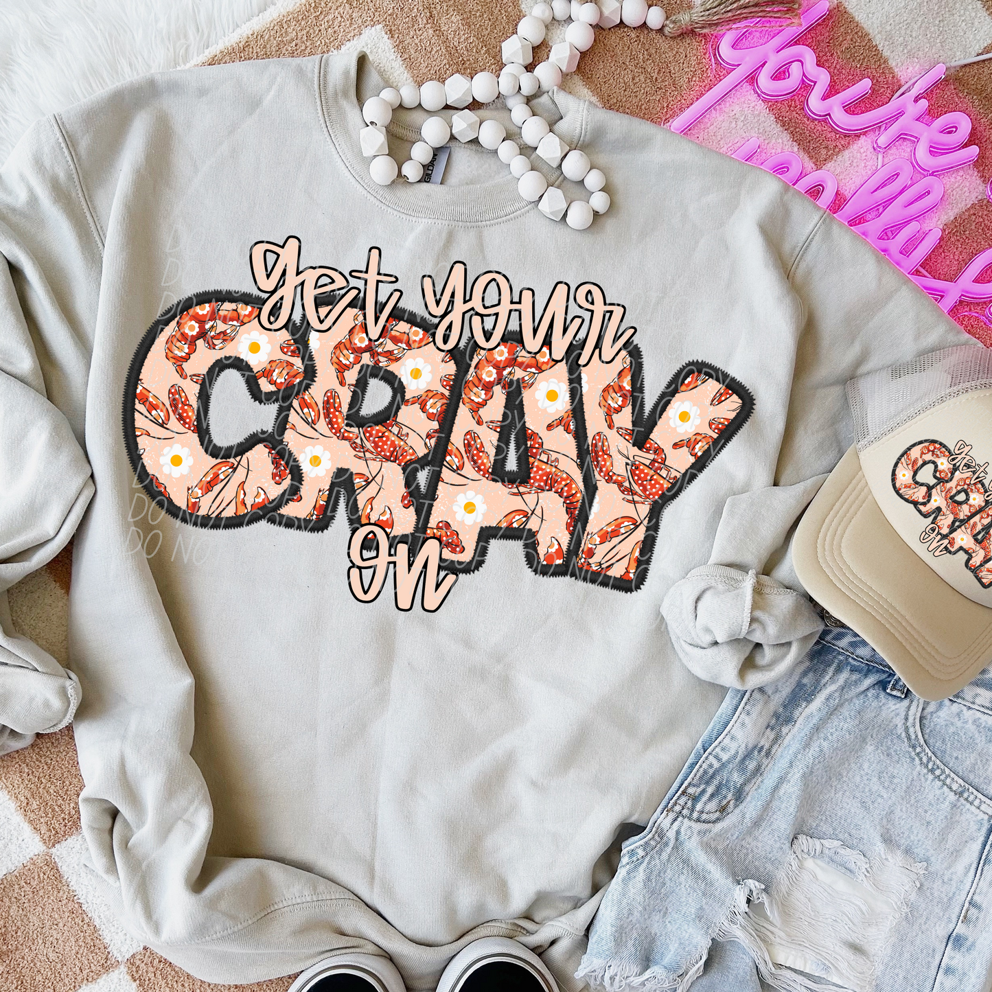 Get Your Cray On Faux Embroidery DTF Transfer