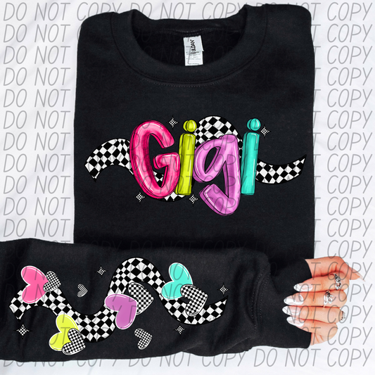 Gigi Bright Checker DTF Transfer