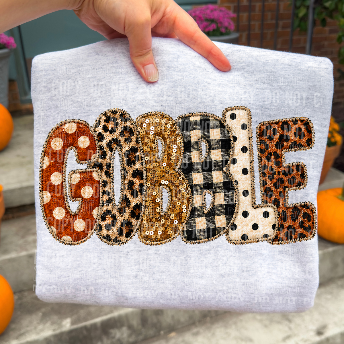Gobble Faux Embroidery DTF Transfer