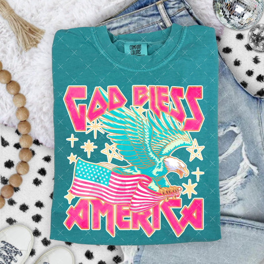 God Bless America Eagle DTF Transfer