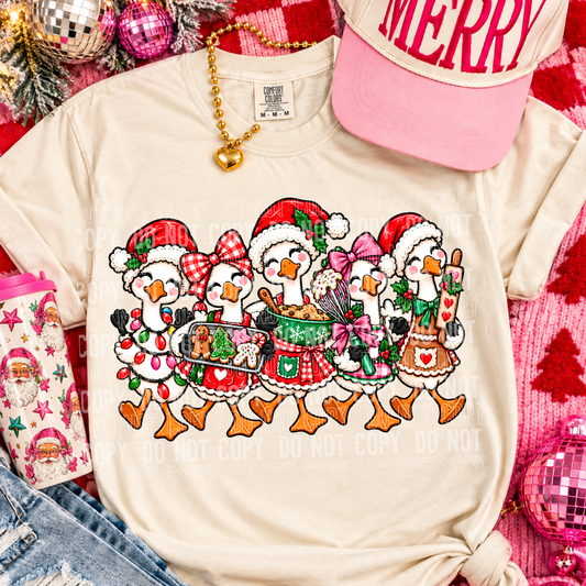 Goose Christmas Baking DTF Transfer
