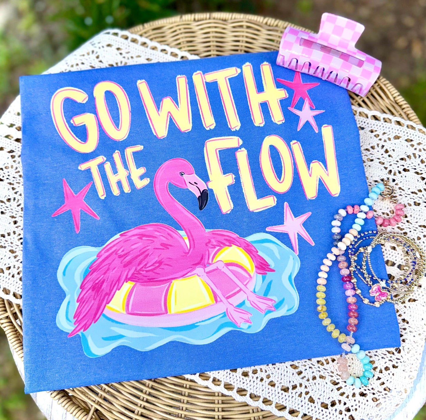 Go With The Flow Flamingo DTF Transfer