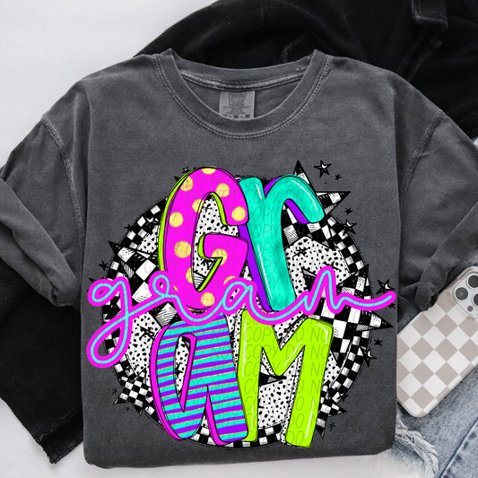 Gram Neon Checker DTF Transfer