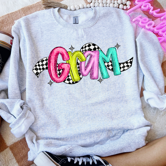 Gram Bright Checker DTF Transfer