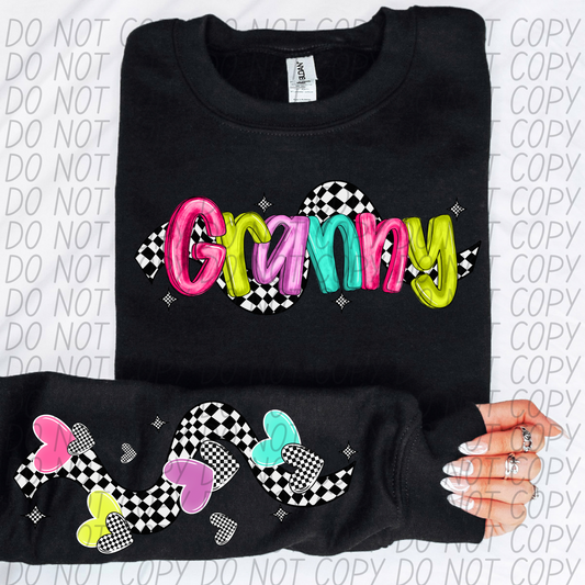 Granny Bright Checker DTF Transfer