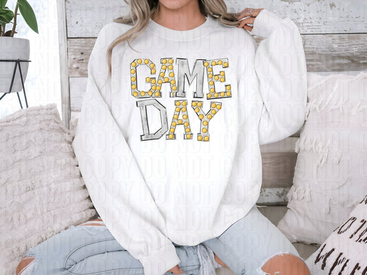 Gray Game Day Marquee DTF Transfer