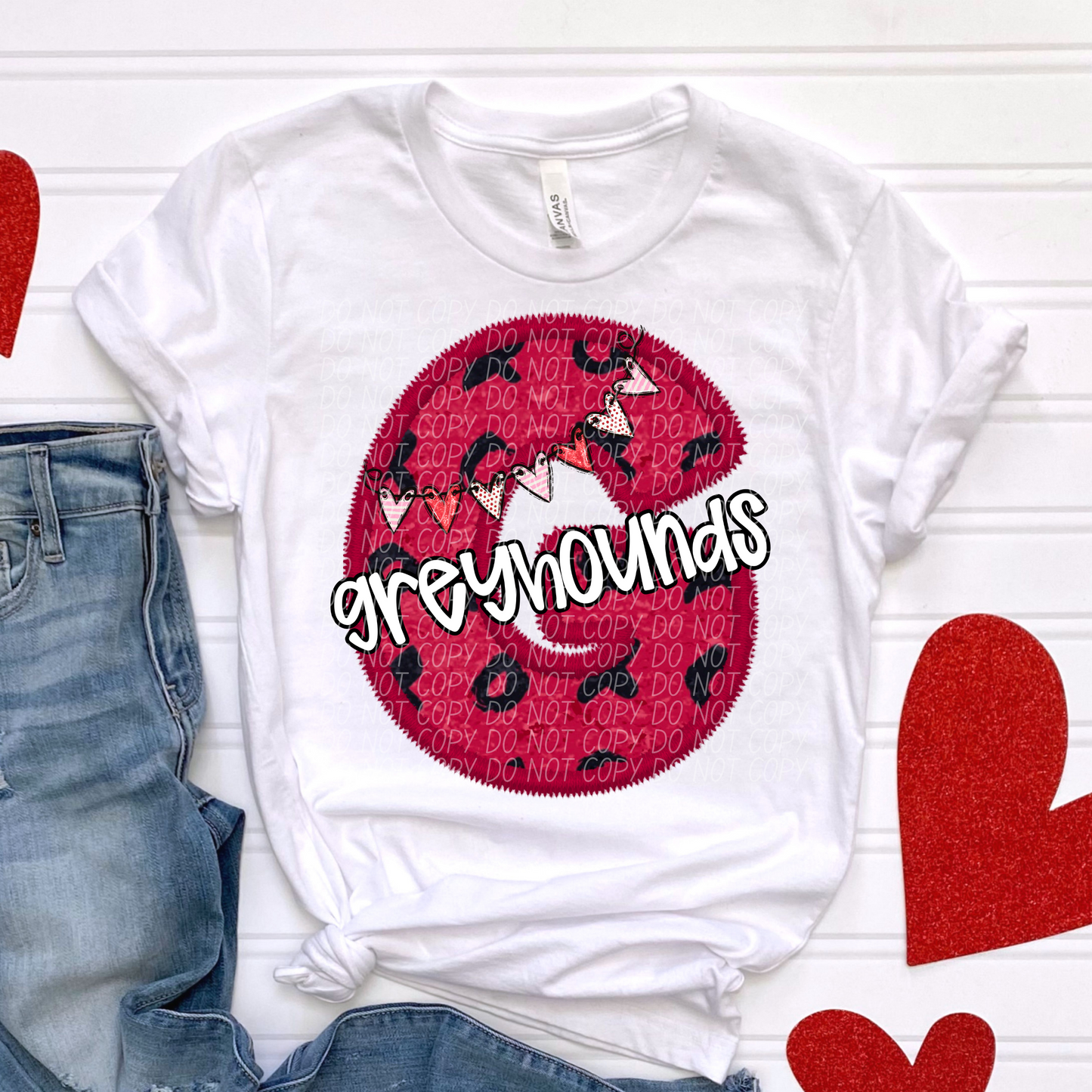 Greyhounds Valentine School Spirit DTF Transfer