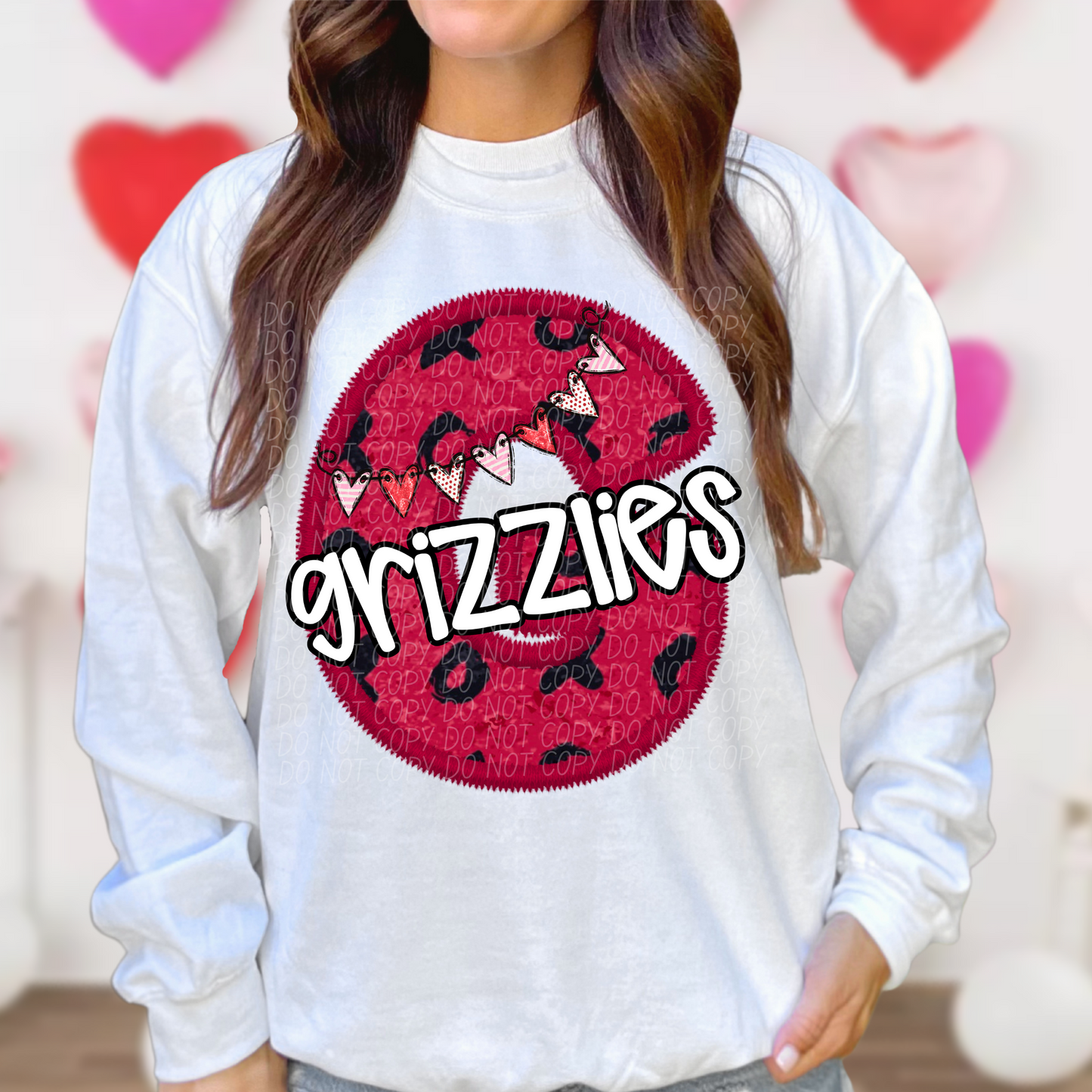 Grizzlies Valentine School Spirit DTF Transfer