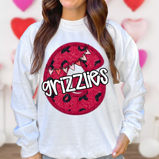 Grizzlies Valentine School Spirit DTF Transfer