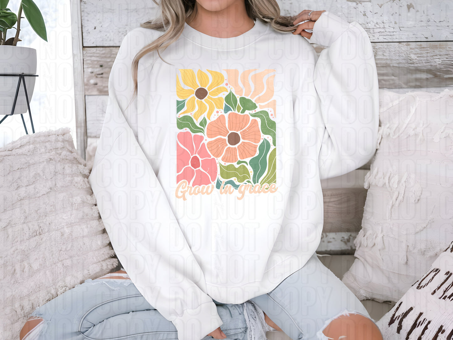 Grow In Grace Boho Art DTF Transfer