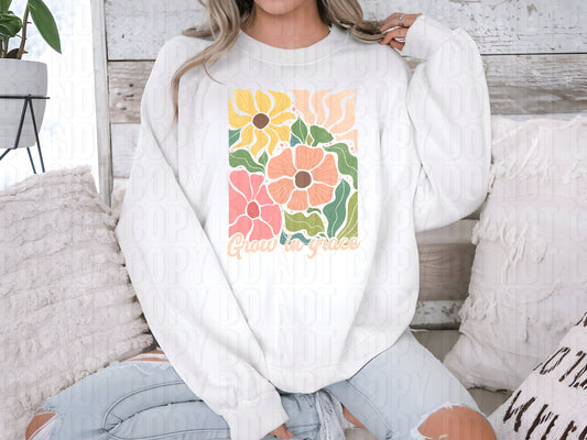 Grow In Grace Boho Art DTF Transfer