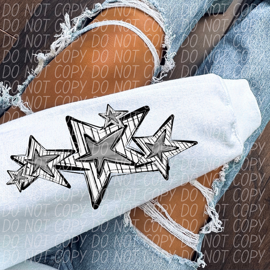 Game Day Star Sleeves - Black DTF Transfer