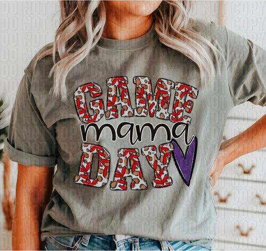 Game Day Mama Purple Heart DTF Transfer