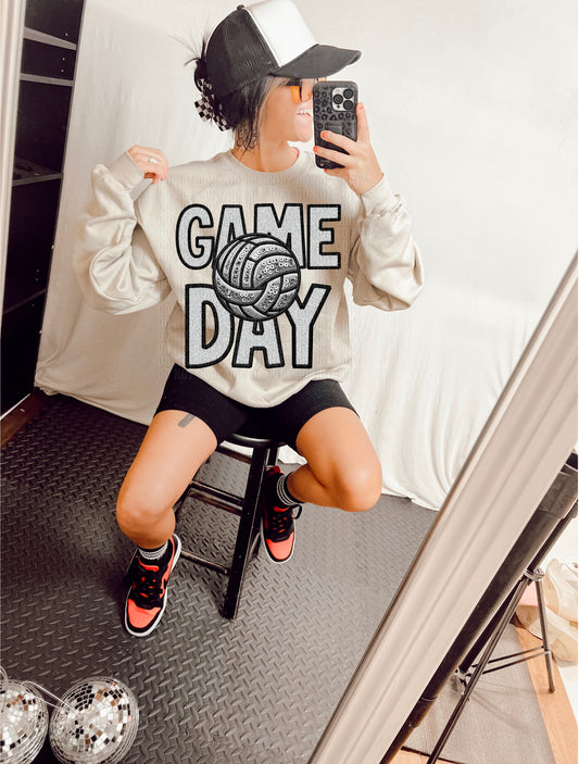 Game Day Volleyball Sequined DTF Transfer