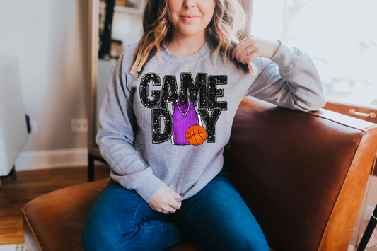 Gameday Basketball Purple Jersey DTF Transfer